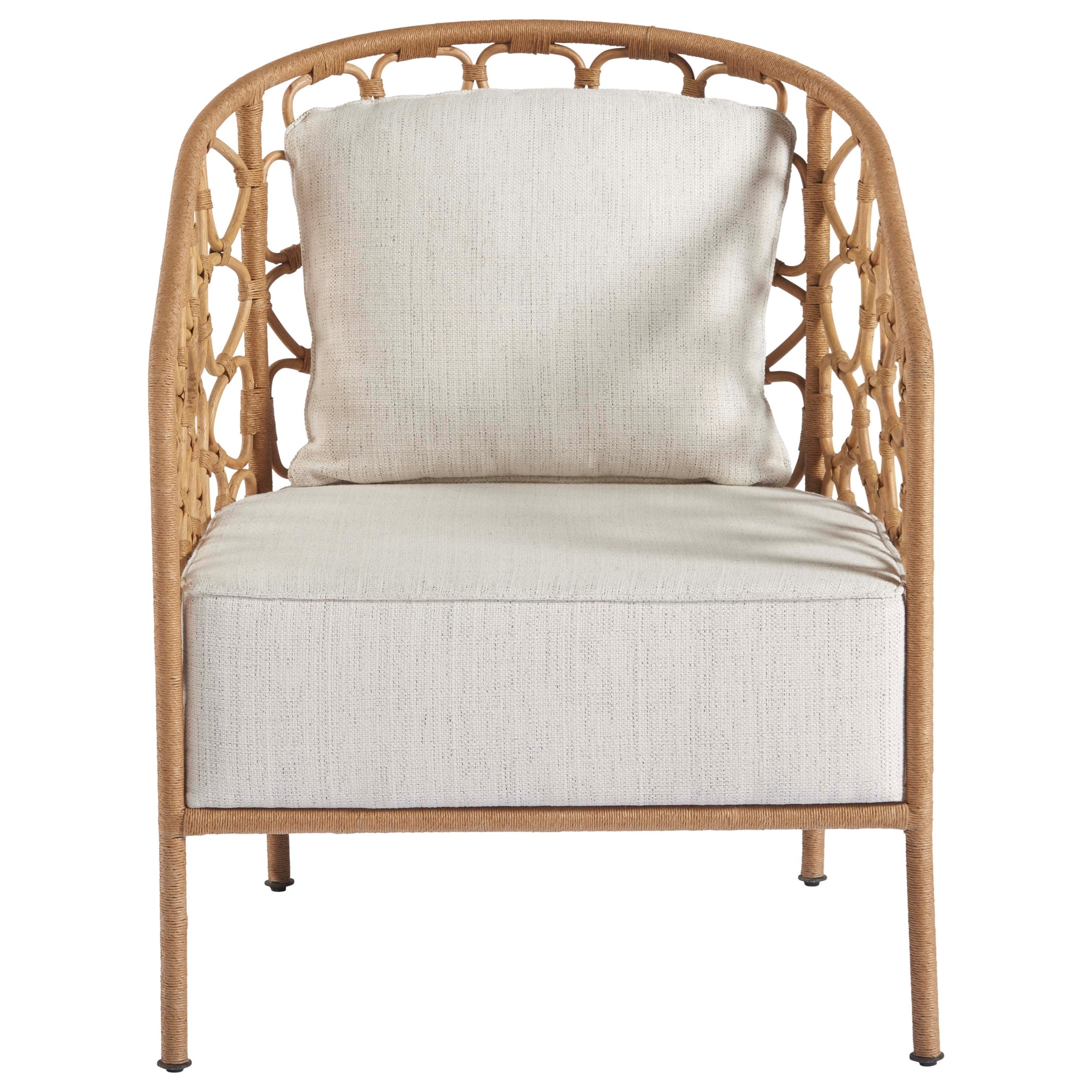 Universal Coastal Living Home Escape Pebble Accent Chair with Rattan Howell Furniture